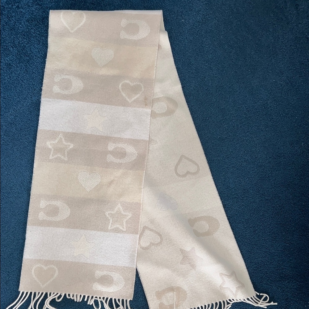 Coach Cream and Tan Scarf